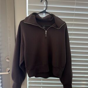 Old Navy Men's Dark Brown Zip-Up Sweater